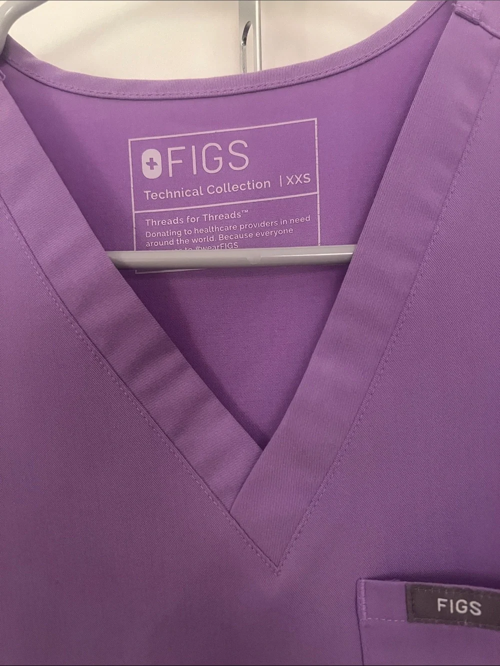 Figs Women’s Scrub Set Catarina top and Yola Pants Lavendar Purple XXS